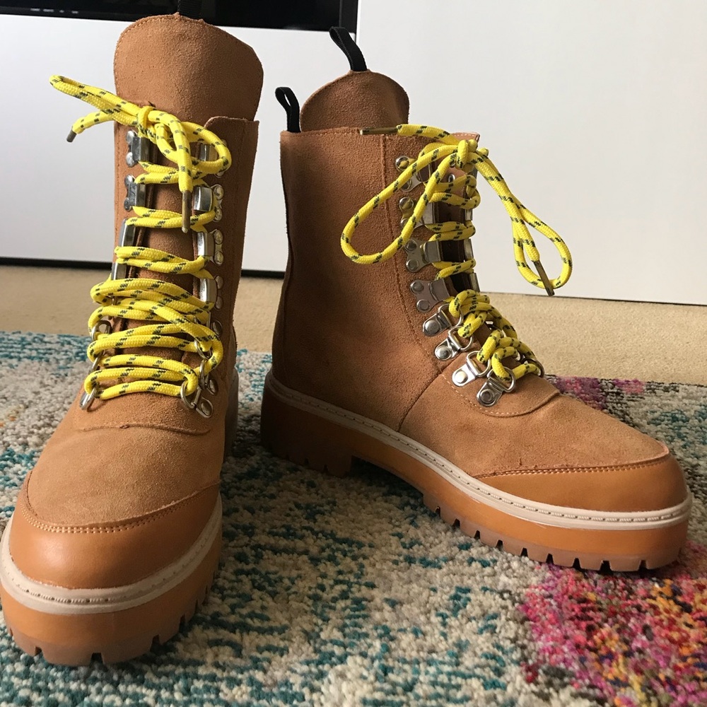 Funky brown suede boots